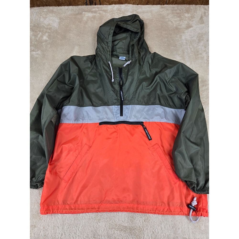 Old Navy Mens Anorak Jacket Colorblock Nylon Hooded Pullover Size M